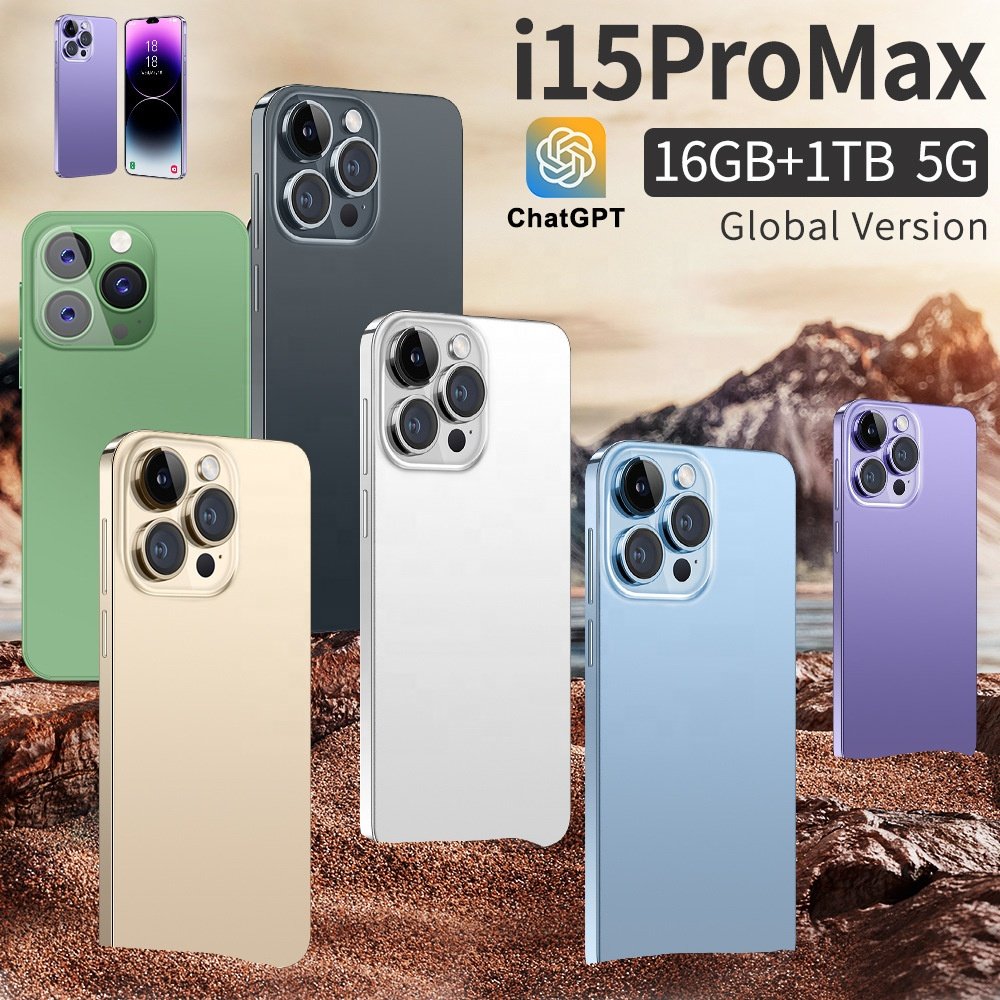15 Pro Max 7.3inch Android 16gb+1tb Mobile Cell Phone Android 13 Smartphone Unlocked Mobile Phones For I15